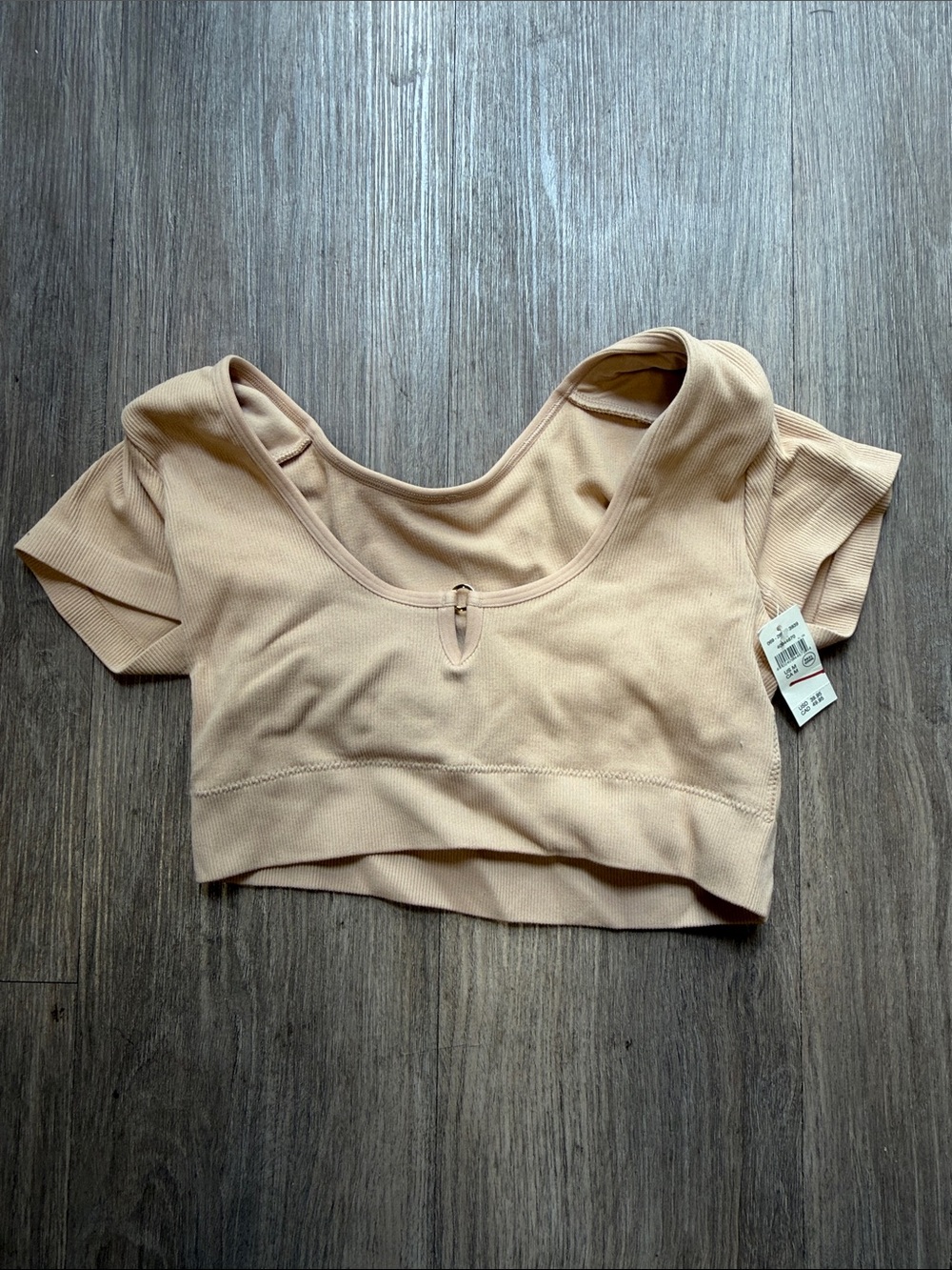 Seamless Ribbed Crop Top - Cream